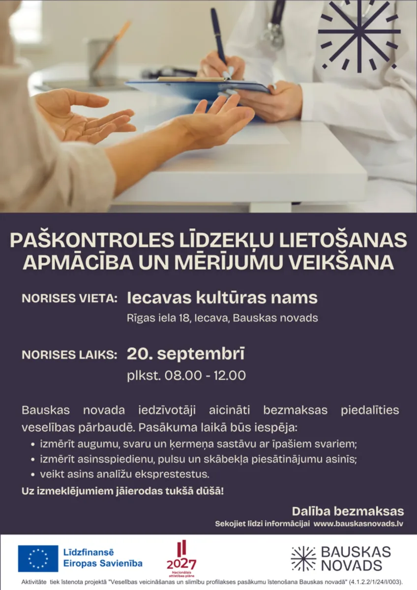 Paškontroles līdzekļu lietošanas apmācība un mērījumu veikšana