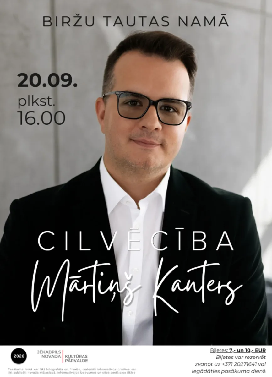 Mārtiņa Kantera koncerts “Cilvēcība” Biržu Tautas namā