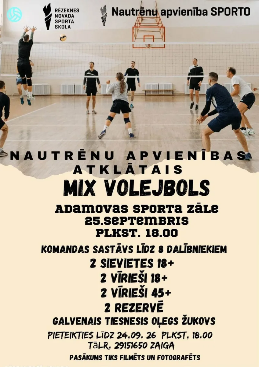 Nautrēnu apvienības atklātais MIX volejbols