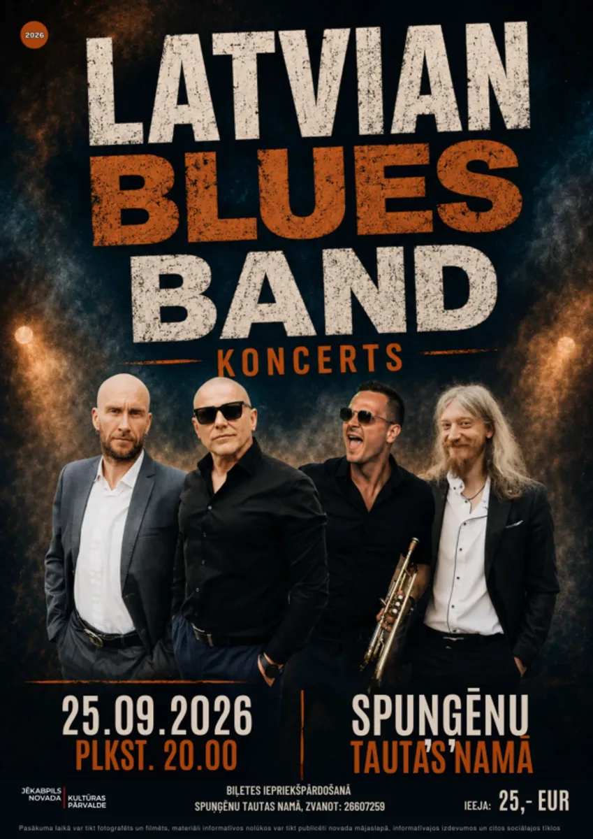 Grupas “Latvian Blues Band” koncerts Spunģēnos