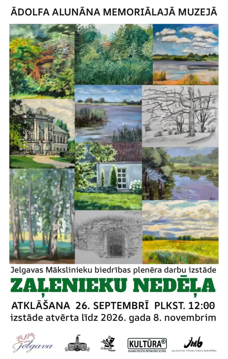 Jelgavas Mākslinieku biedrības plenēra darbu izstāde “Zaļenieku nedēļa” - Jelgava