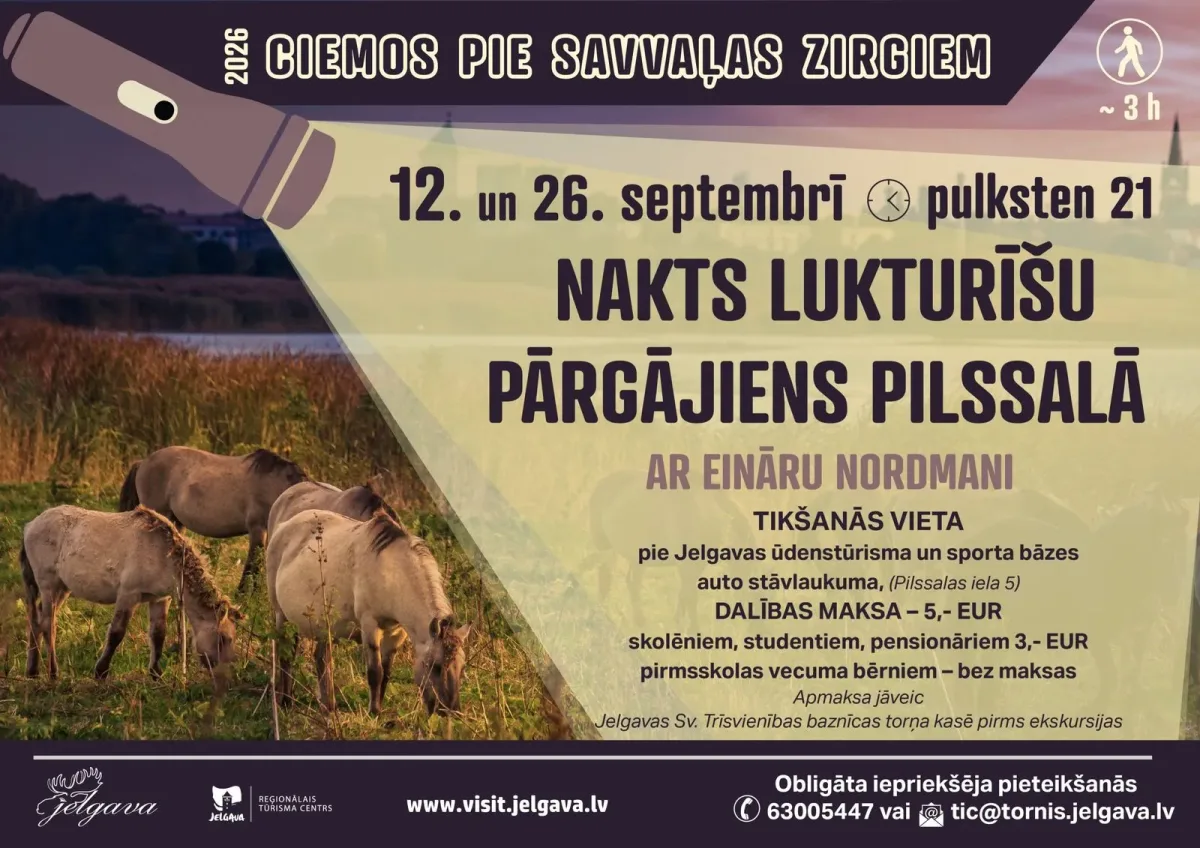 Ekskursija "Nakts lukturīšu pārgājiens Pilssalā" ar vides gidu Eināru Nordmani - Jelgava