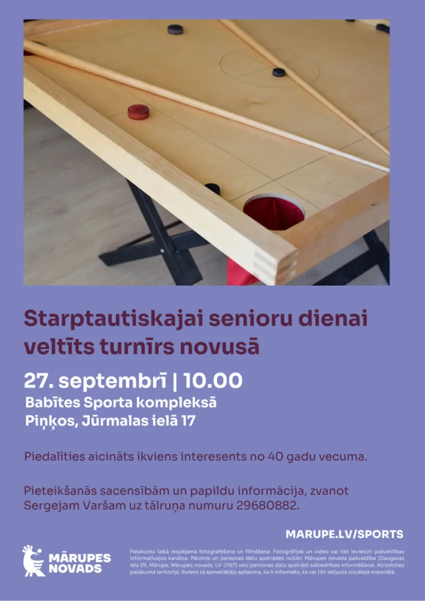 Babītes Sporta kompleksa 2026. gada Starptautiskajai senioru dienai veltīts novusa turnīrs