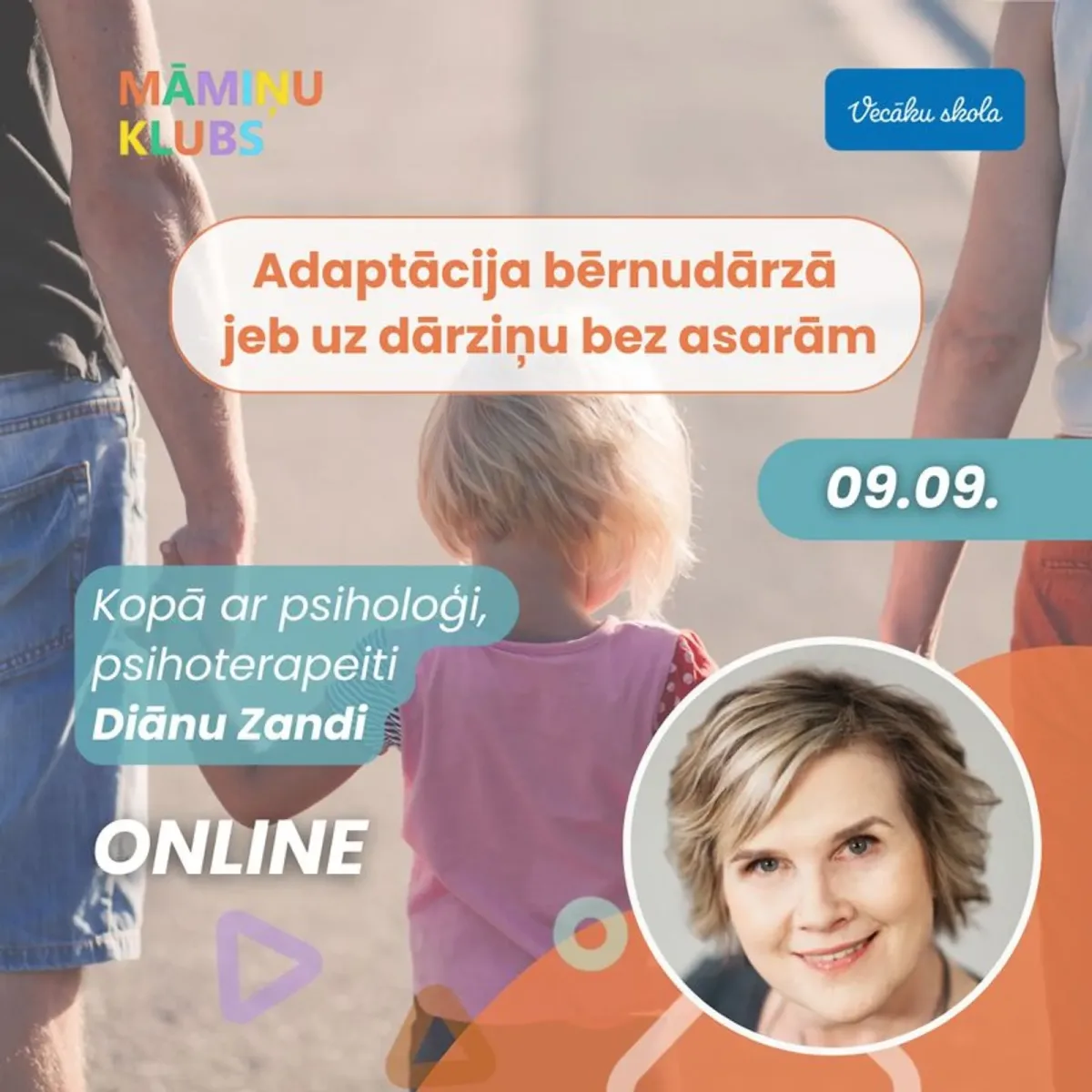 Adaptācija bērnudārzā jeb uz dārziņu bez asarām. Diānas Zandes lekcija zoom.us