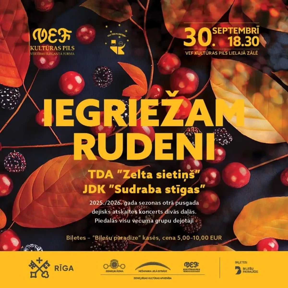 TDA “Zelta sietiņš” un JDK “Sudraba stīgas” deju koncerts | IEGRIEŽAM RUDENI