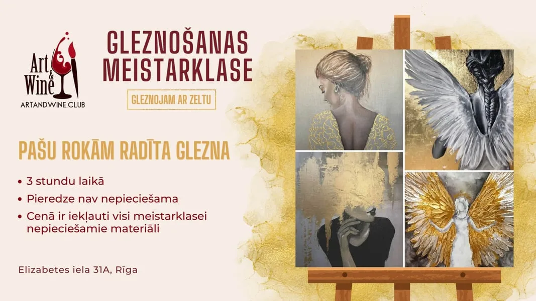 Art&Wine radošā meistarklase: Gleznojam ar zeltu.