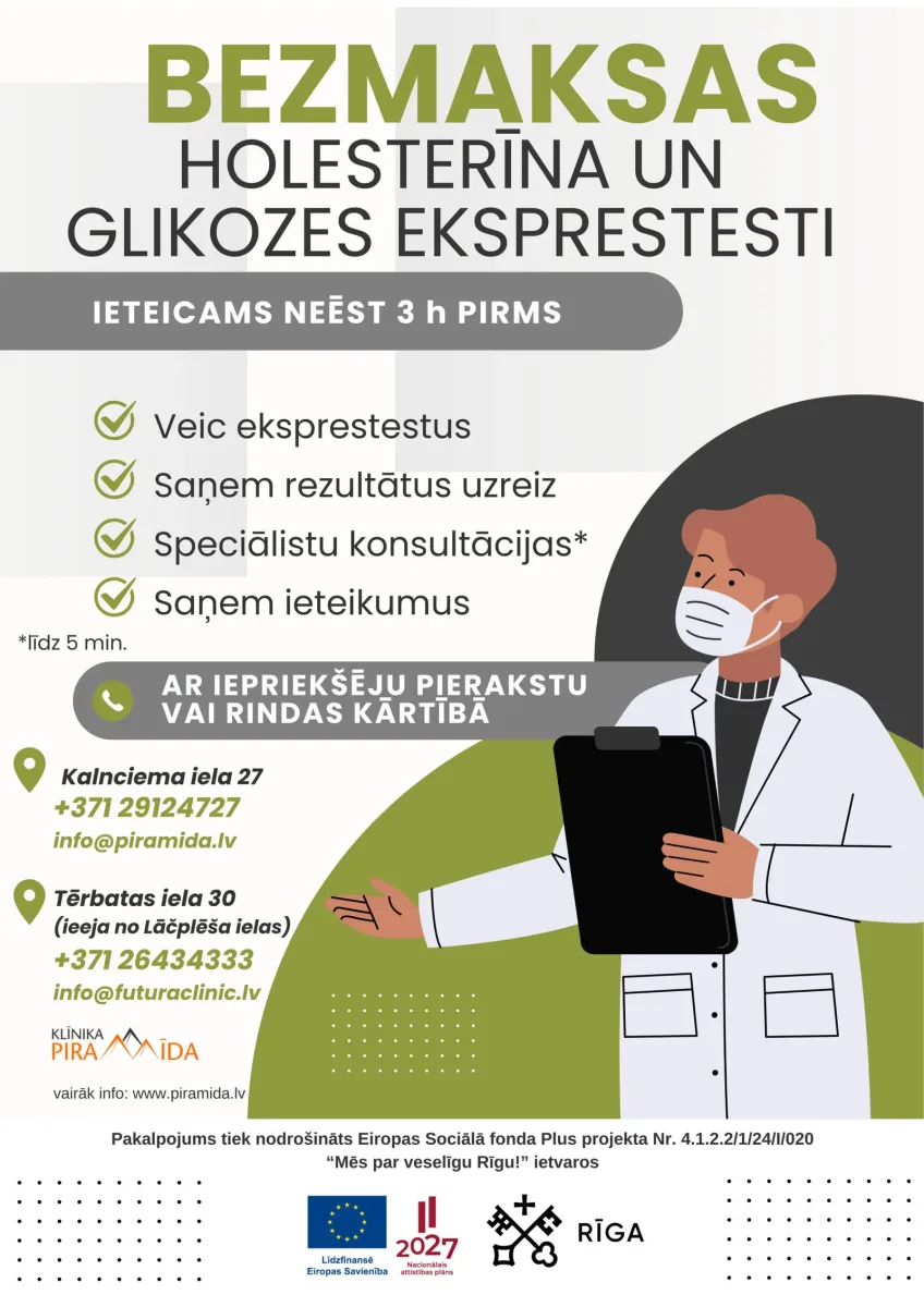 Бесплатное определение уровня холестерина и глюкозы с помощью экспресс-теста