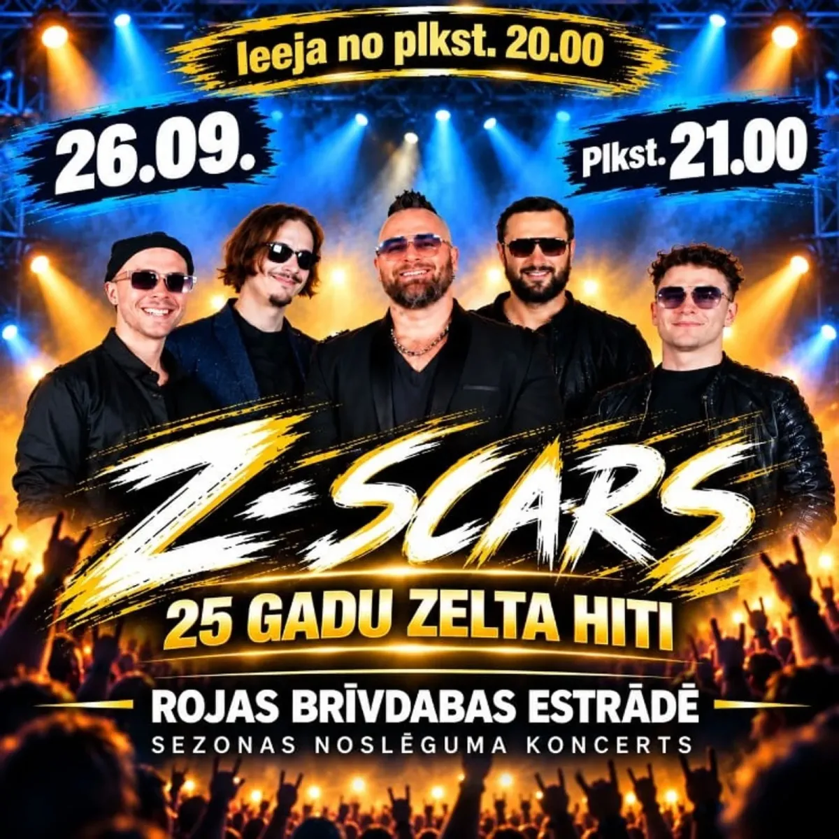 Grupa Z-Scars koncerts Rojas brīvdabas estrādē