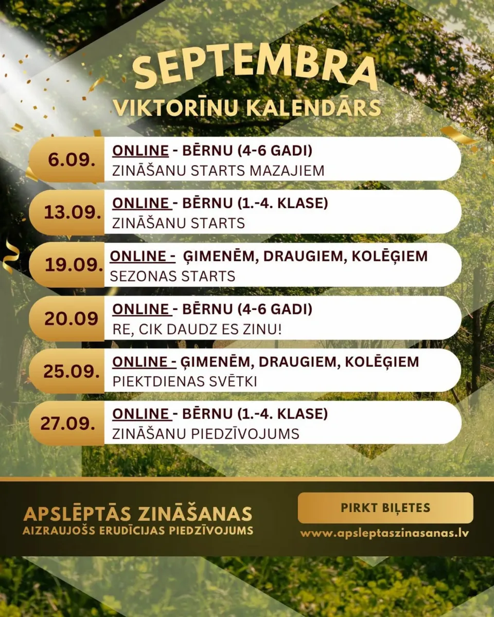 Apslēptās Zināšanas pasākumi.