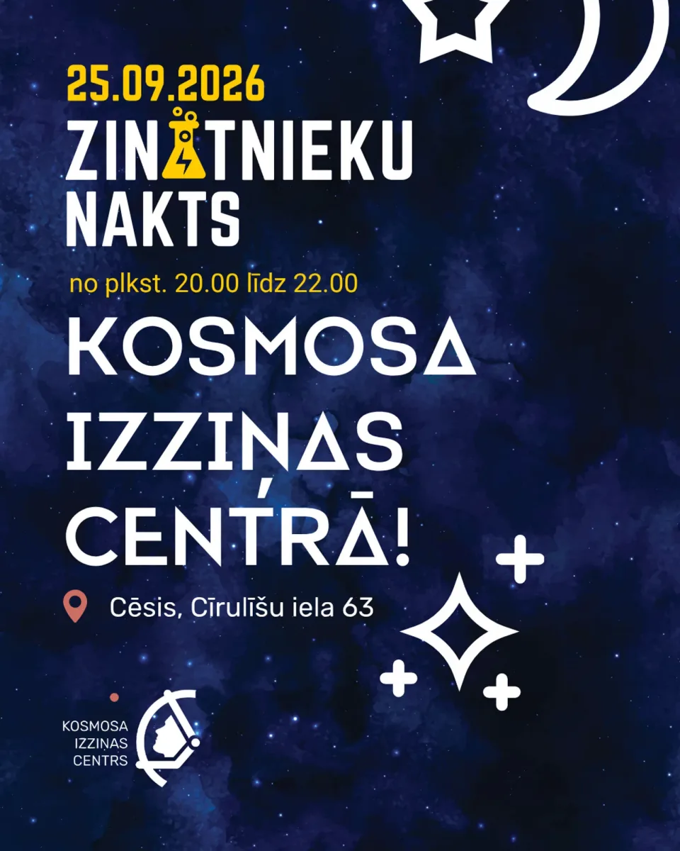 Zinātnieku nakts Kosmosa izziņas centrā – vakars, ko piedzīvot kopā ar ģimeni