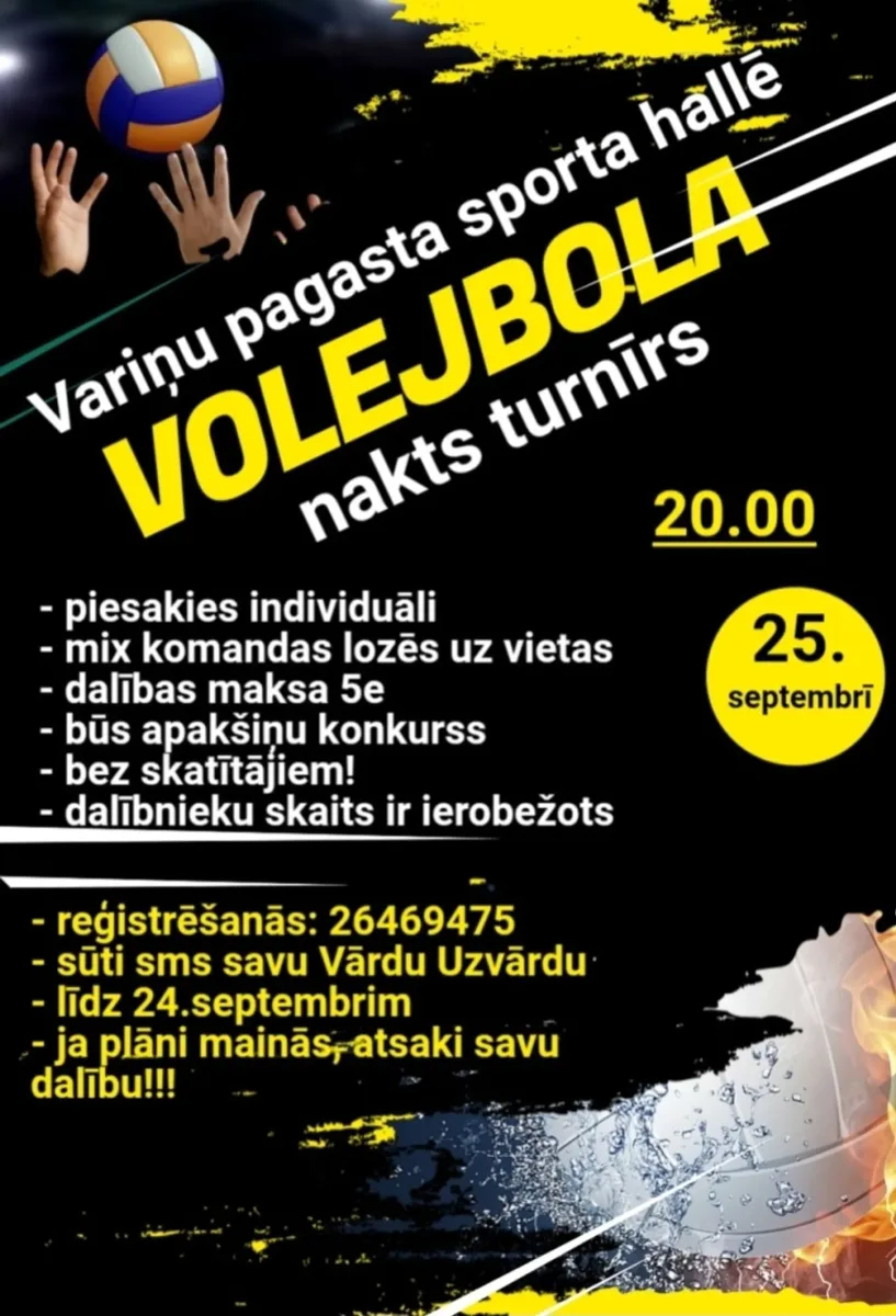 Volejbola nakts turnīrs Variņos