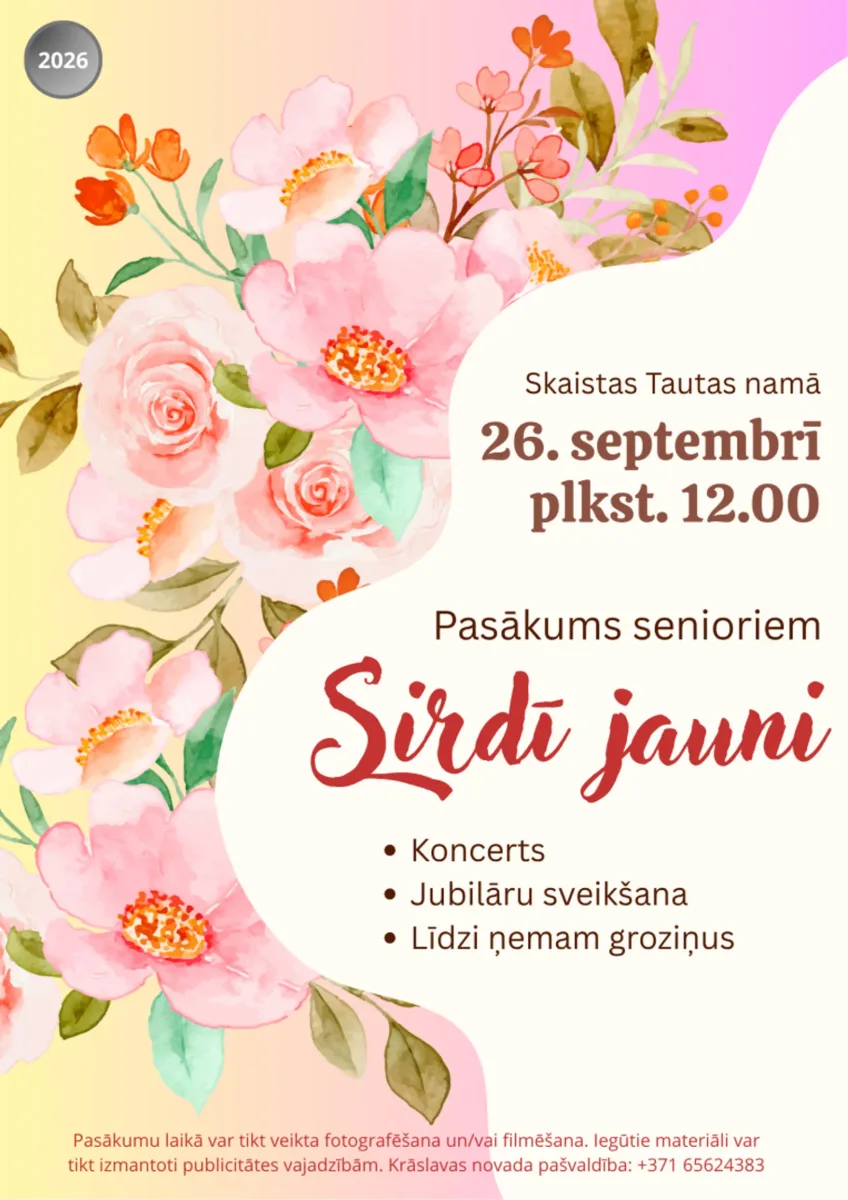 Pasākums senioriem "Sirdī jauni" Skaistā