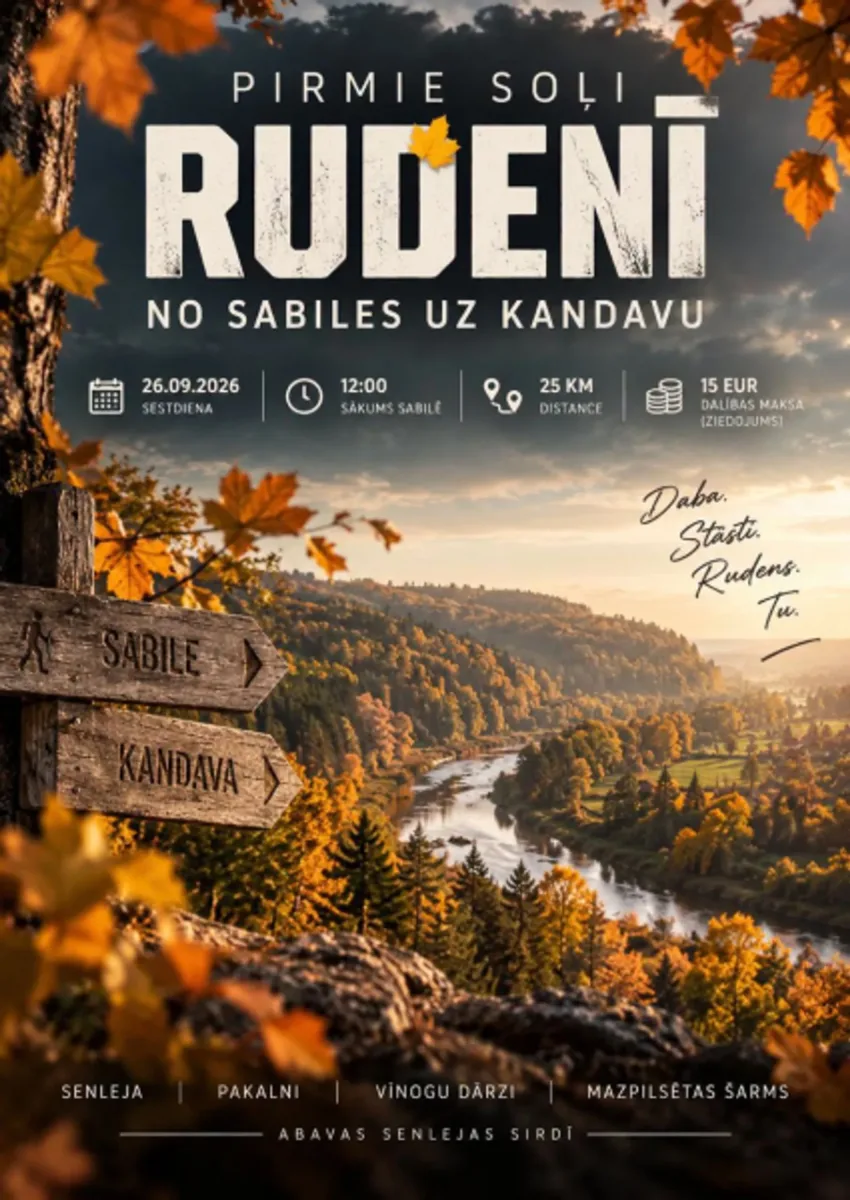 AKTĪVĀ ATPŪTA | Pirmie soļi rudenī – no Sabiles uz Kandavu