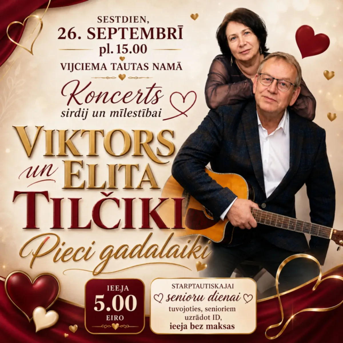 Vijciema tautas namā notiks sirsnīgs koncerts „Pieci gadalaiki”