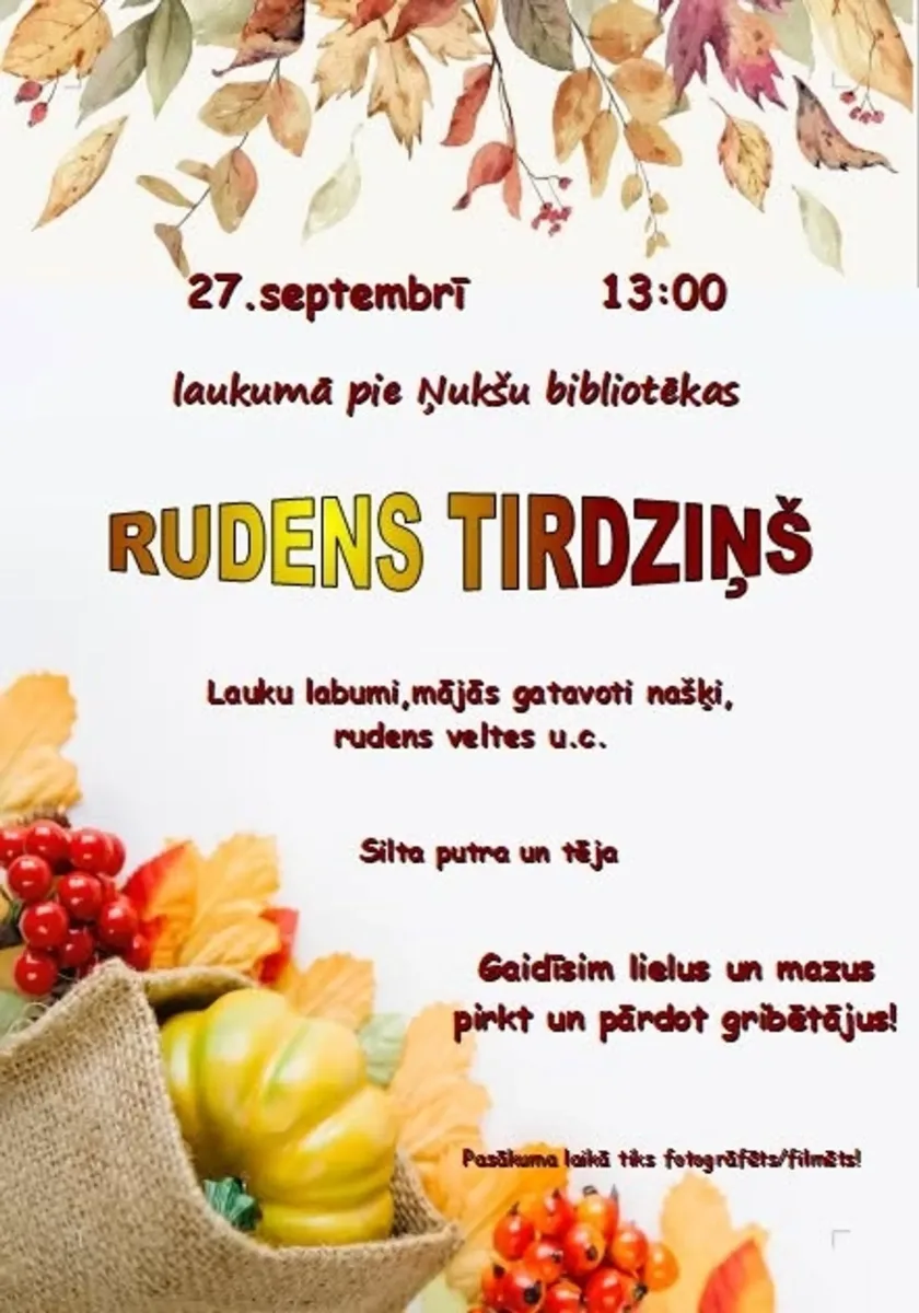Rudens tirdziņš pie Ņukšu pagasta bibliotēkas