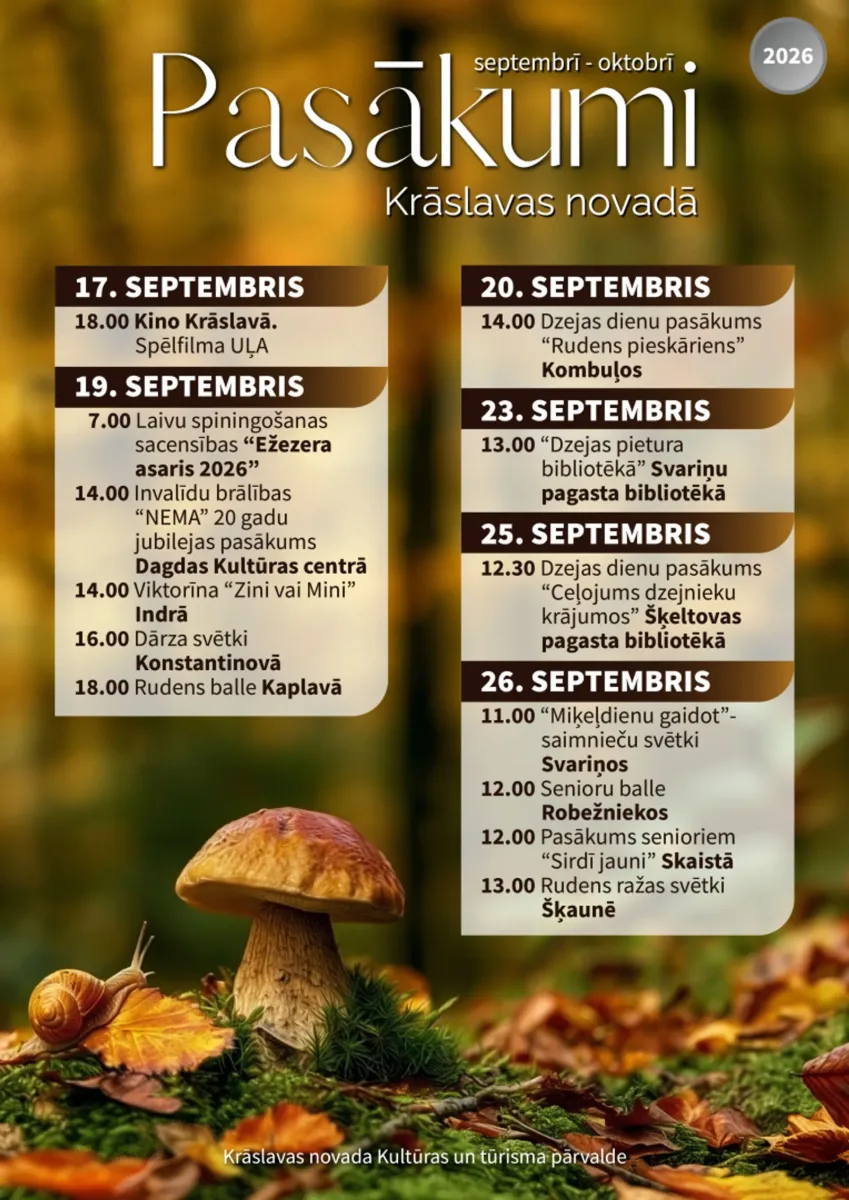 Events in Krāslava Municipality in September and October