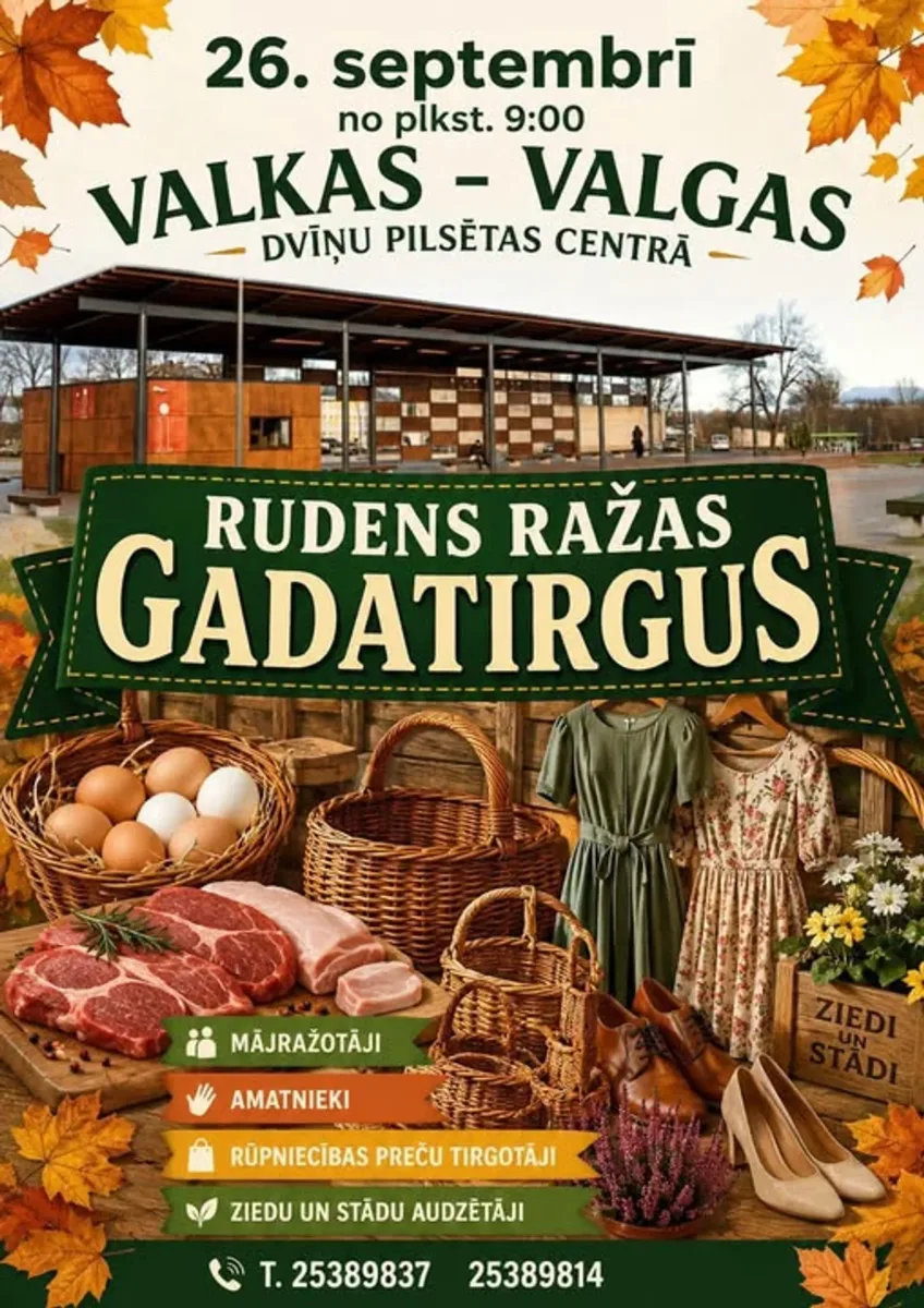 In the center of Valka-Valga - autumn harvest fair