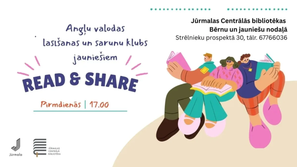 Angļu valodas lasīšanas un sarunu klubs jauniešiem “Read & Share”