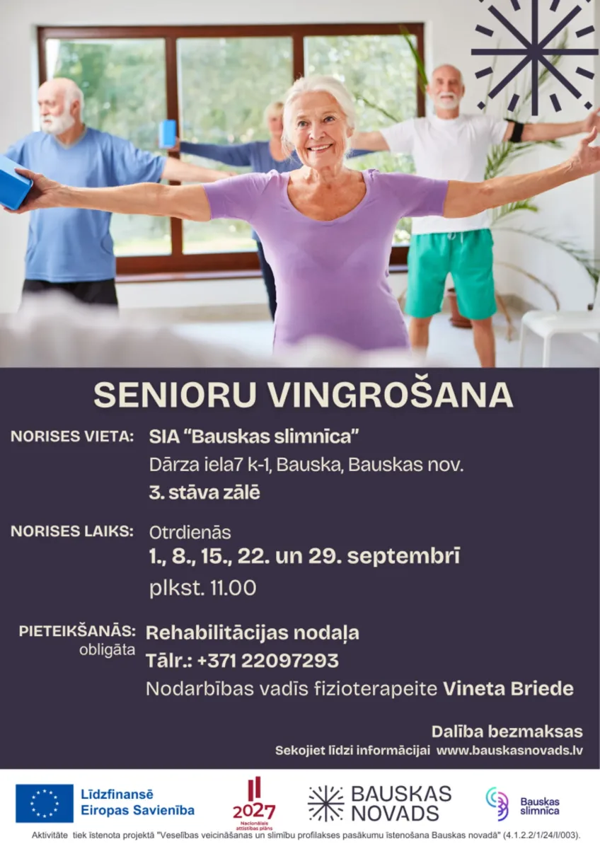 Senioru vingrošana Bauskā