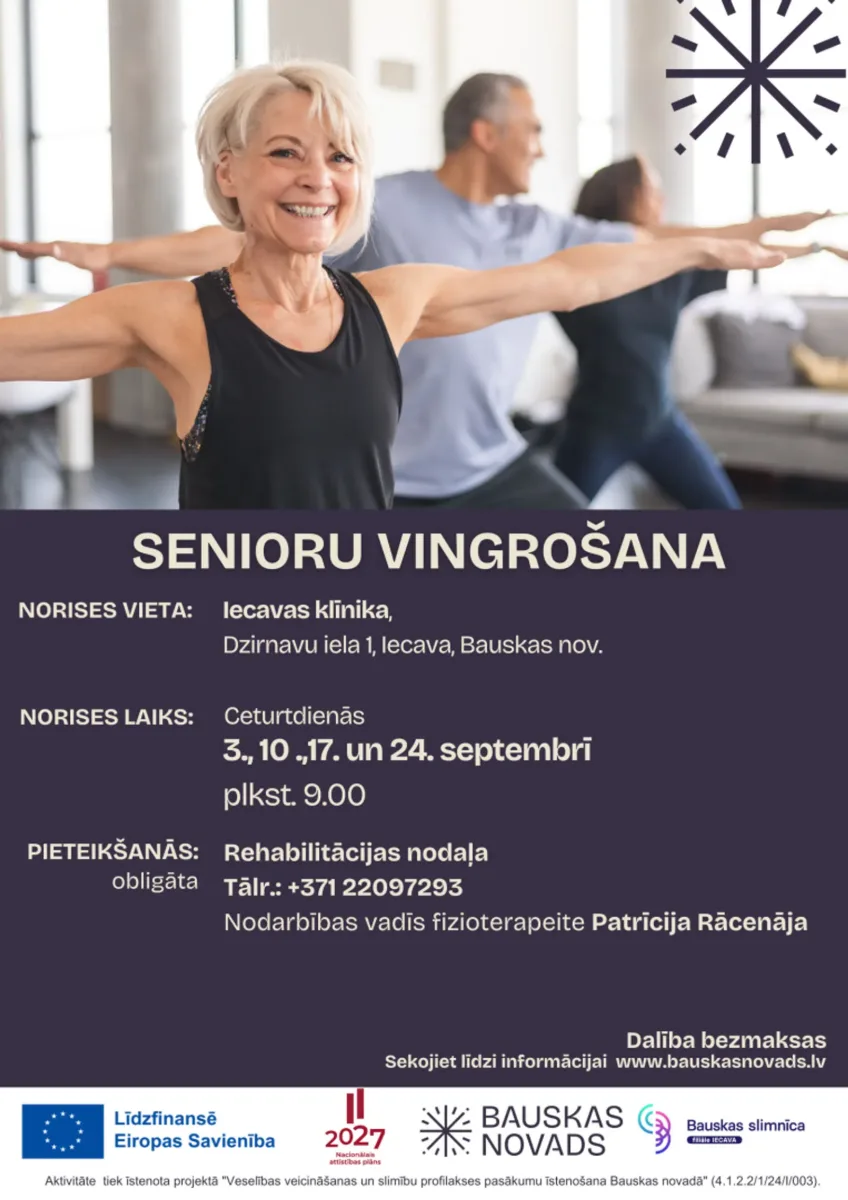 Senioru vingrošana Iecavā
