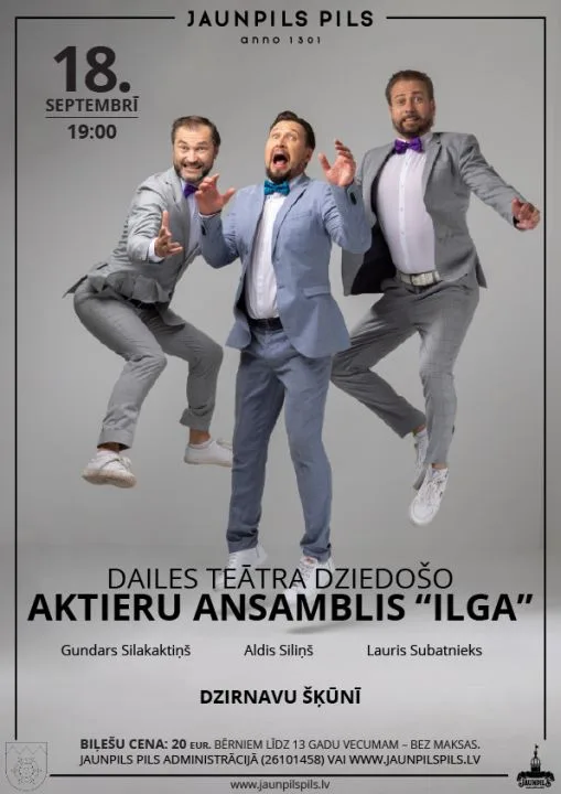 DAILES TEĀTRA DZIEDOŠO AKTIERU ANSAMBLIS “ILGA” | Jaunpils pils Dzirnavu šķūnī