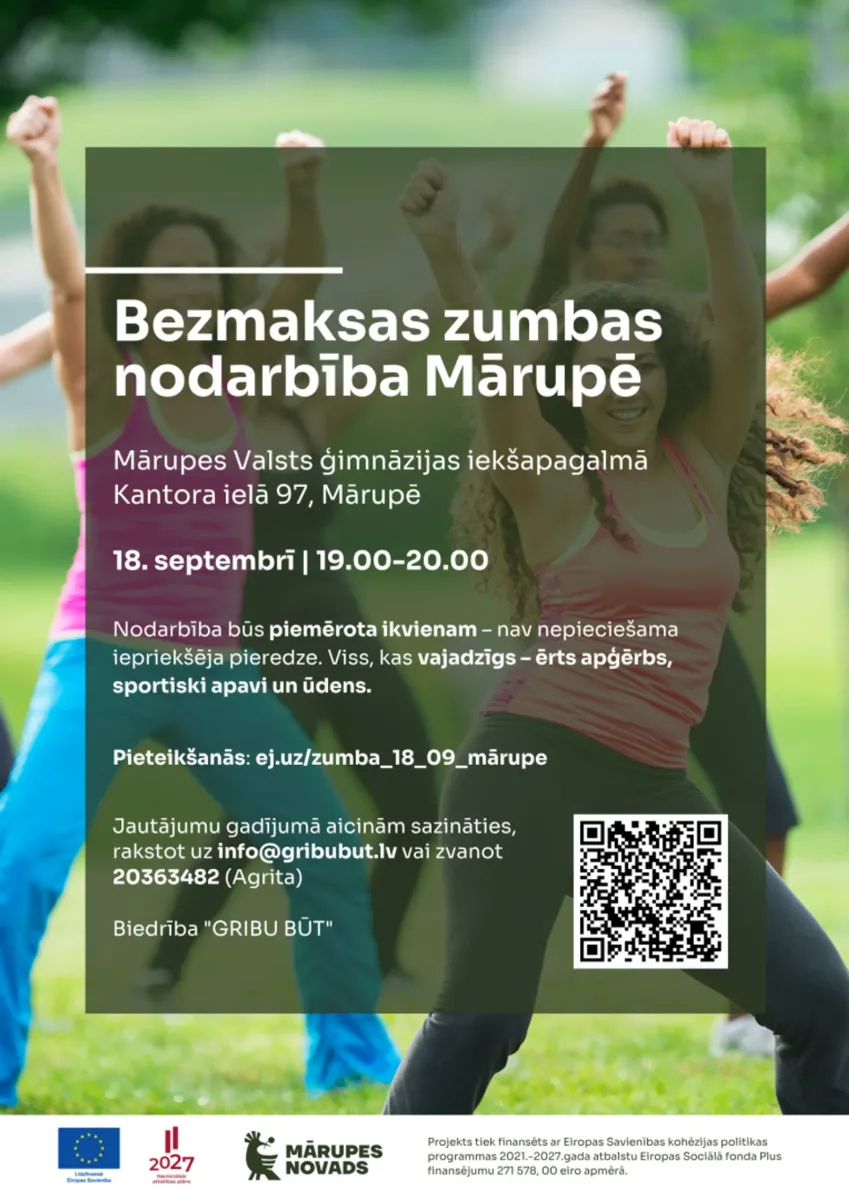 Bezmaksas zumbas nodarbība