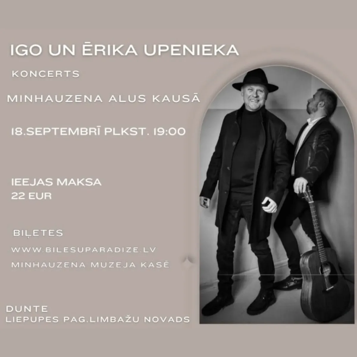 Sezonas noslēguma koncerts | IGO un Ēriks Upenieks