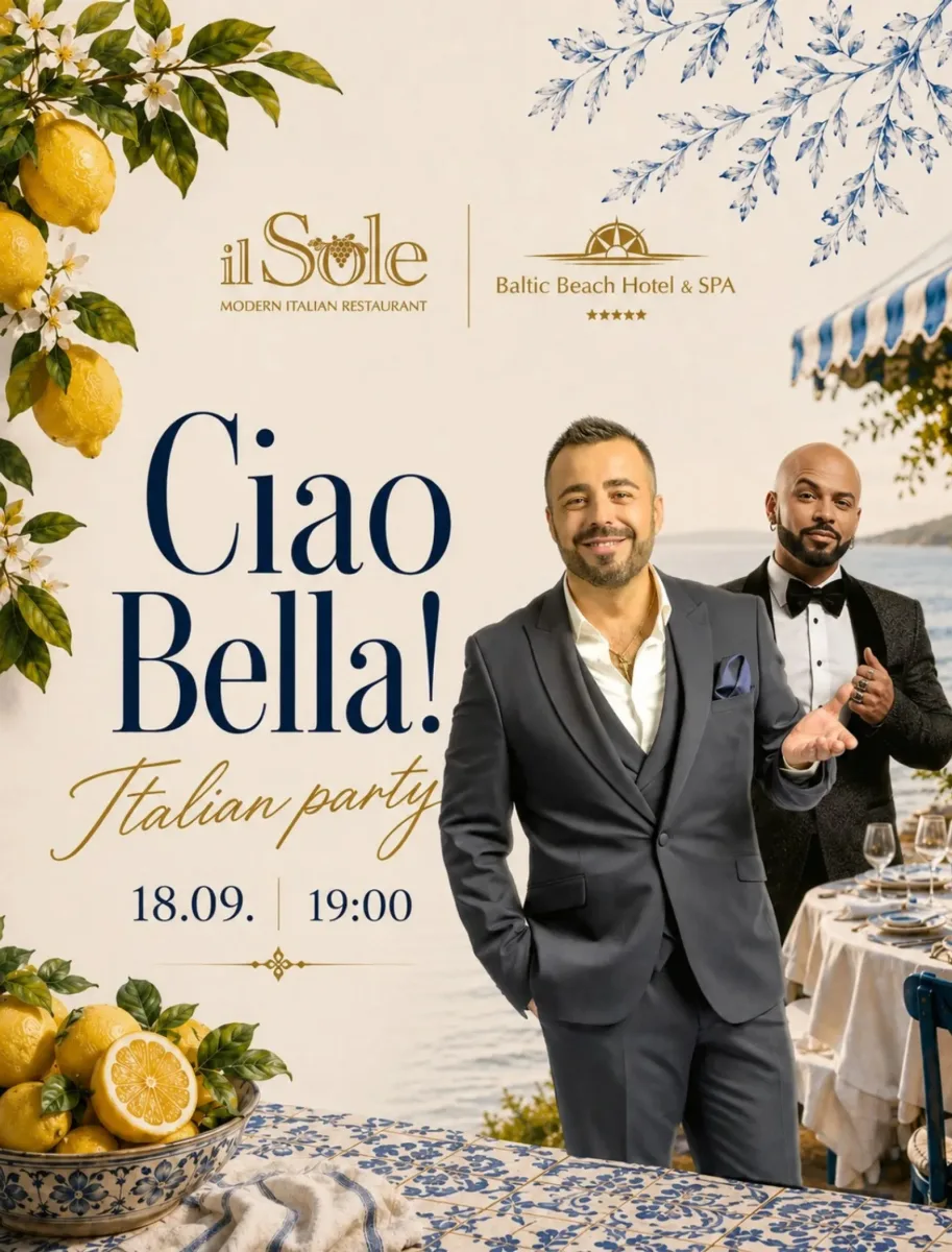 Ciao Bella – Itāļu vakars ar Roberto Meloni | Baltic Beach Hotel & SPA