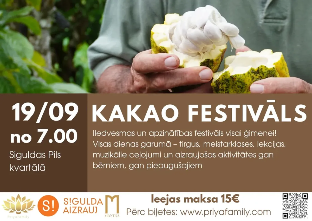 Kakao Festivāls 2026 Siguldā 19. septembrī!