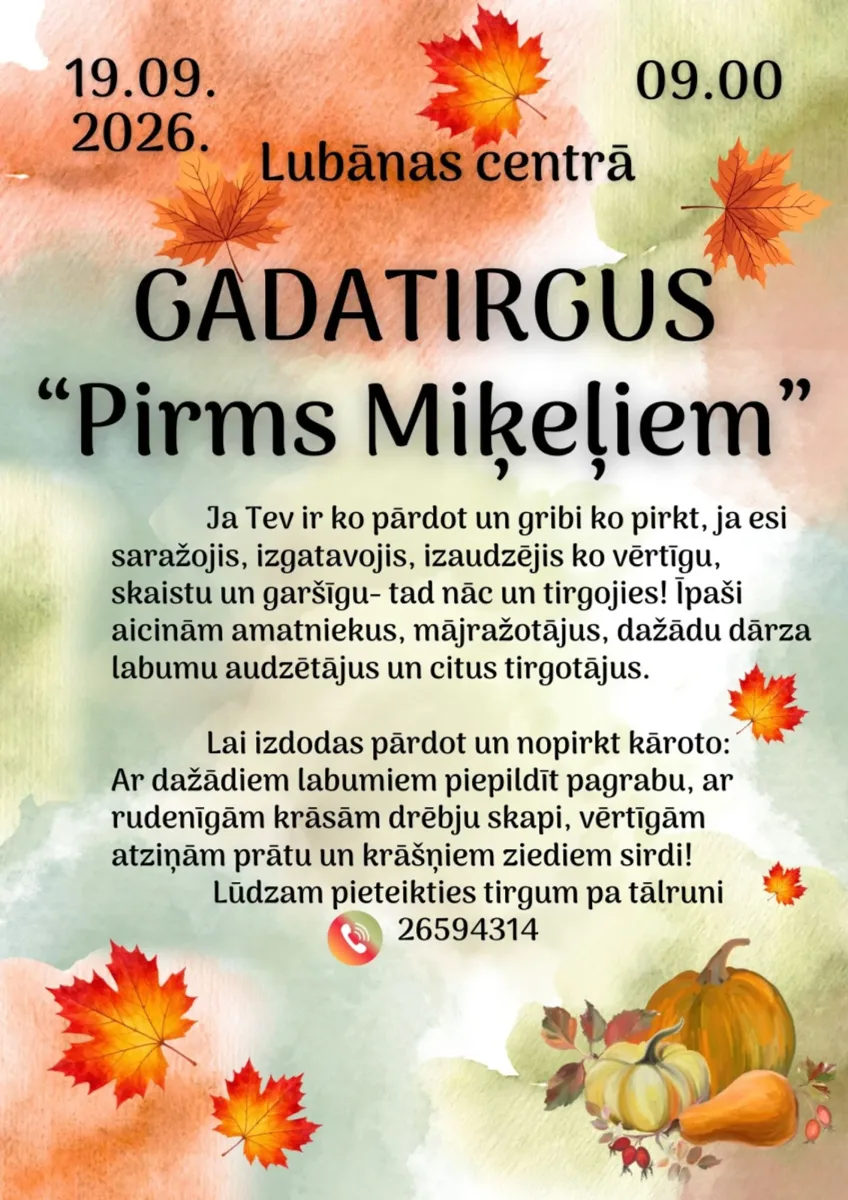 Gadatirgus “Pirms Miķeļiem” Lubānā