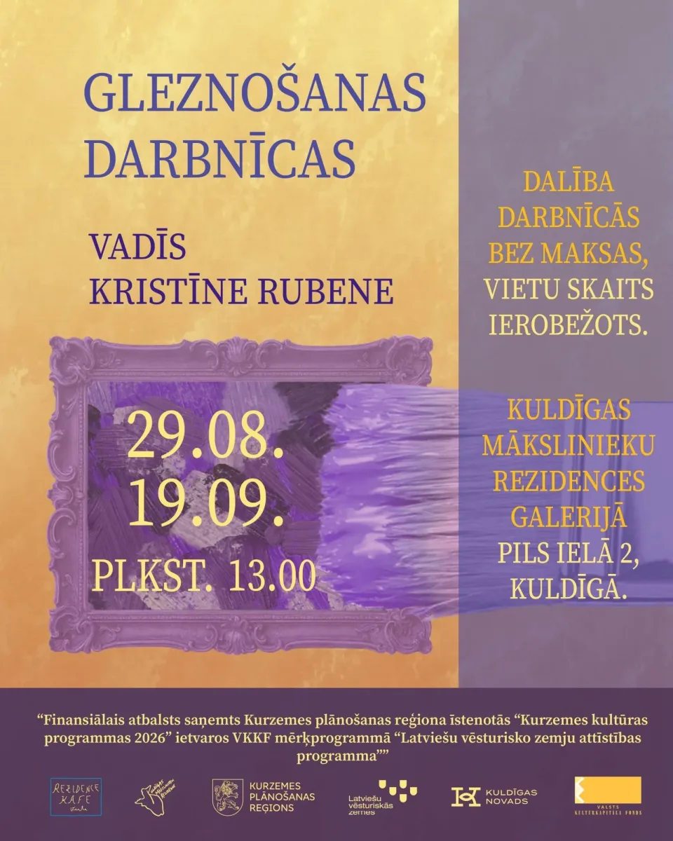 Gleznošanas darbnīca Kristīnes Rubenes izstādes “Zudušo laiku meklējot” ietvaros