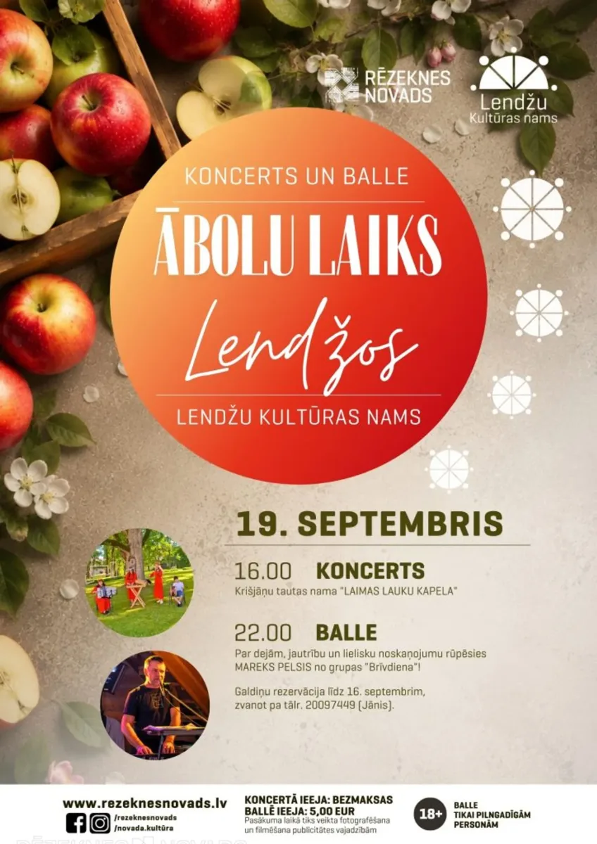 Koncerts un balle “Ābolu laiks Lendžos”