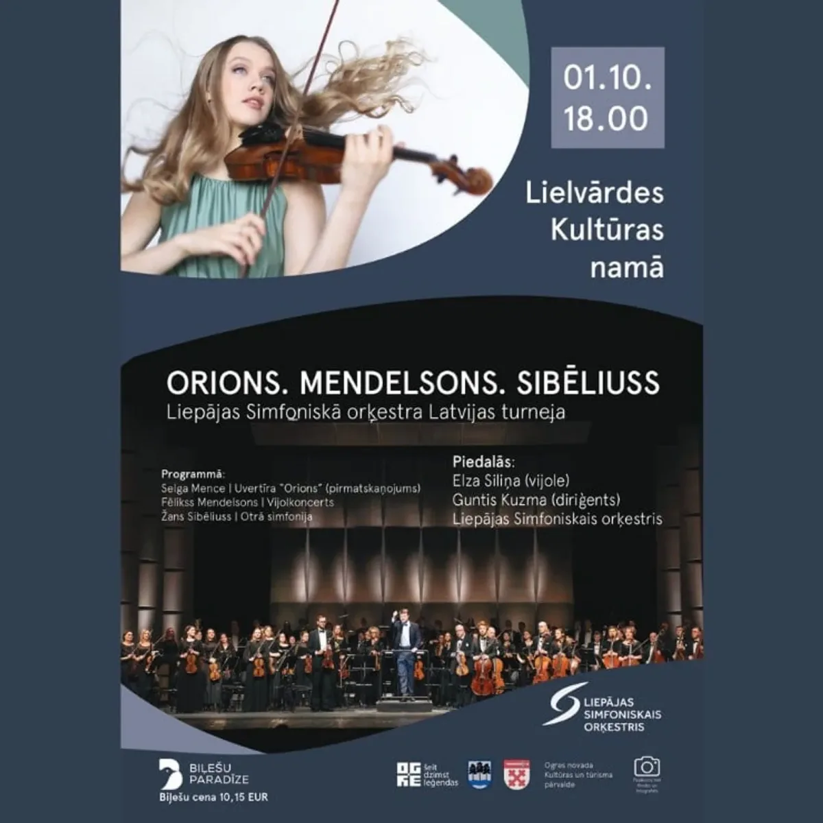 "Orions. Mendelsons. Sibēliuss" – Liepājas Simfoniskā orķestra koncerts
