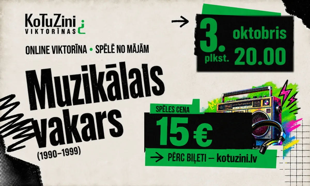 Online viktorīna "Muzikālais vakars 90-tie"