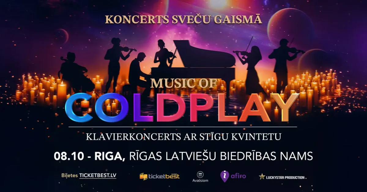 Coldplay mūzika – klavierkoncerts ar stīgu kvintetu | Rīga