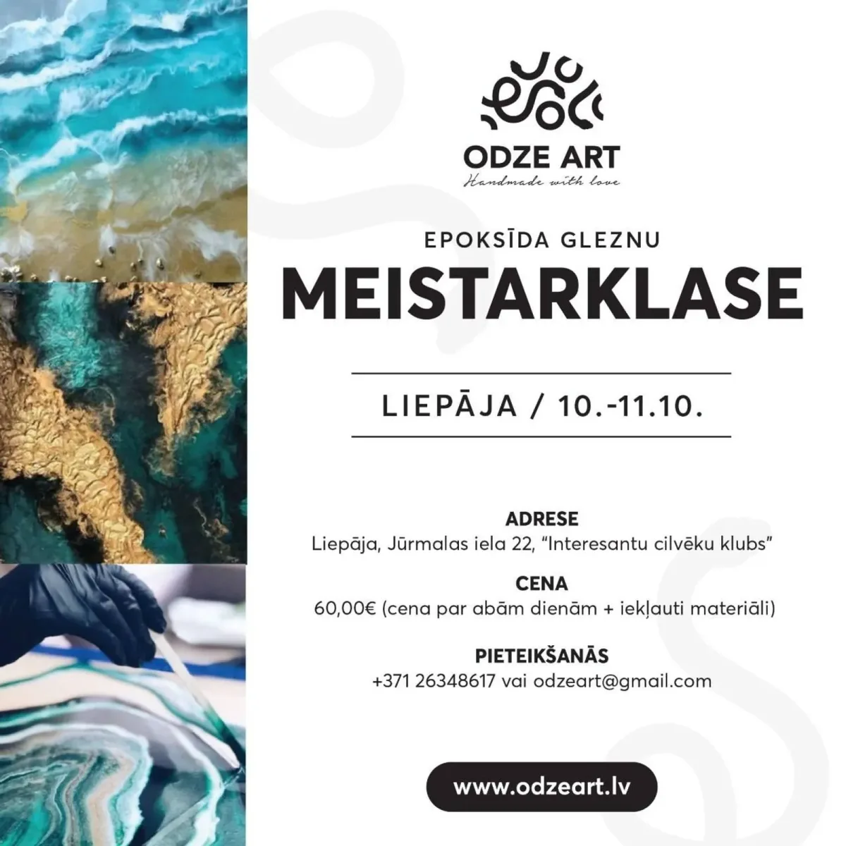 Epoksīda sveķu gleznu darbnīca Liepājā.