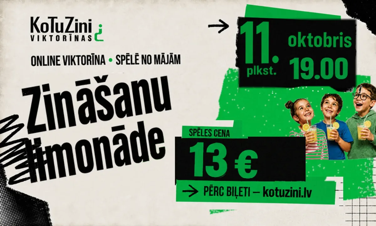 Ģimeņu online viktorīna "Zināšanu limonāde"