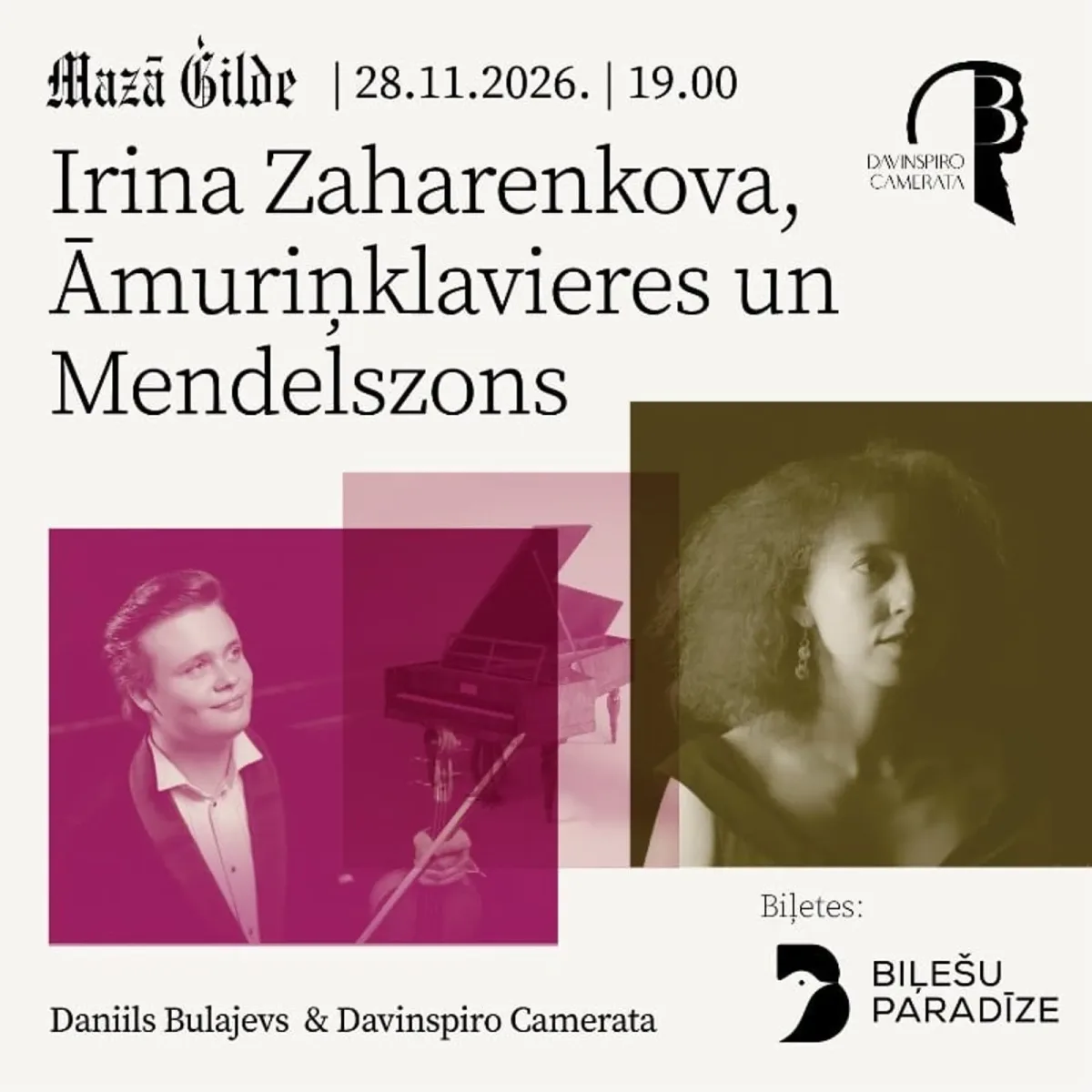 Irina Zaharenkova, Āmuriņklavieres un Mendelszons | Daniils Bulajevs & Davinspiro Camerata