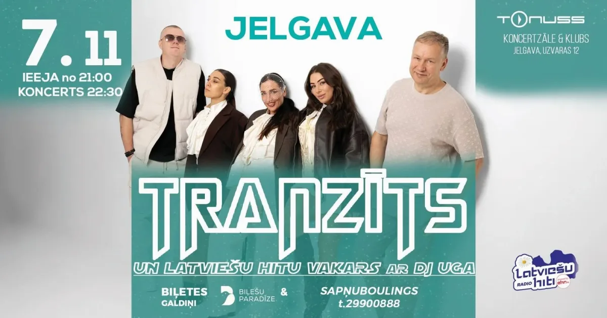 Grupas Tranzīts koncerts un Latviešu hitu ballīte Jelgavā