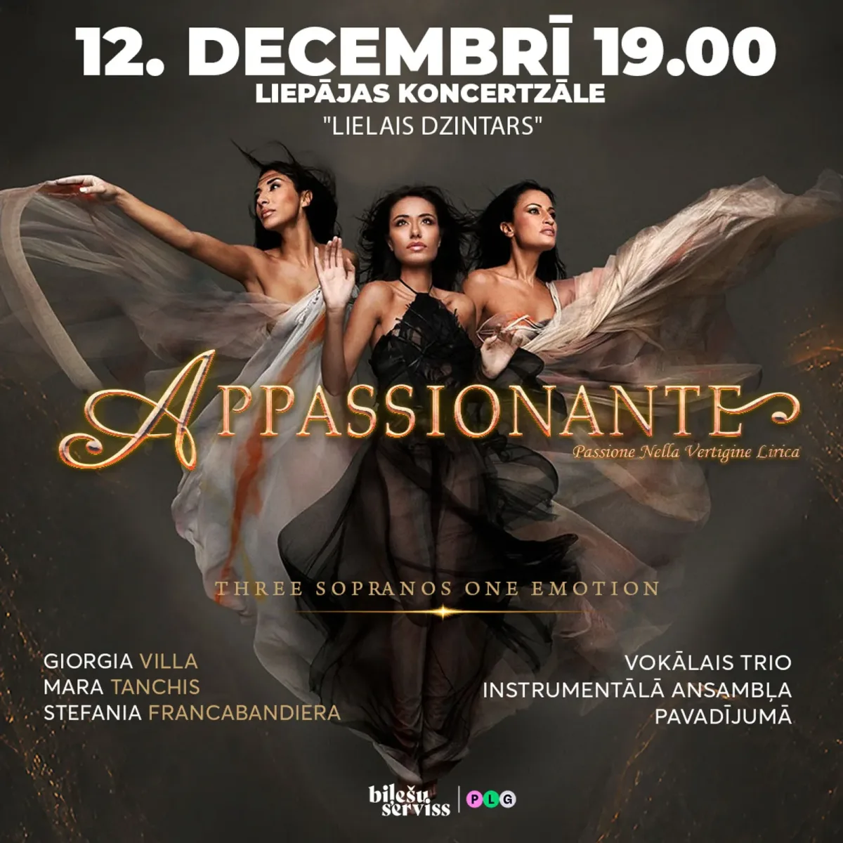 APPASSIONANTE TRĪS SOPRĀNI — VIENA EMOCIJA