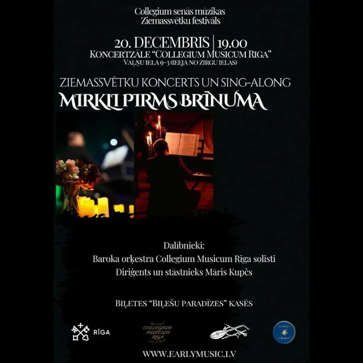 Ziemassvētku koncerts un sing-along sveču gaismā “Mirkli pirms brīnuma”